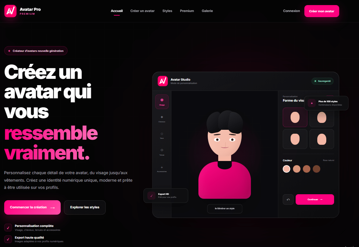 Template Avatar Premium